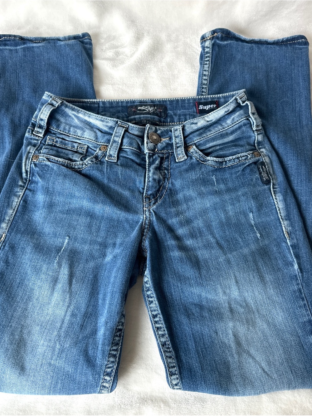 Silver Jeans Co Women's Blue Slim Boot Cut Stretch Denim Size 27